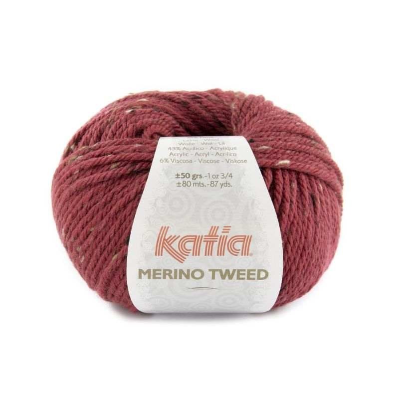 MERINO TWEED 315 framboosrood 50 gr