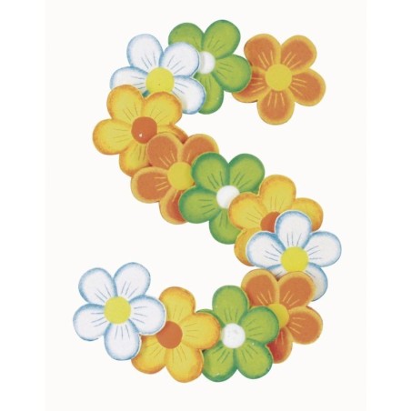 Strooihoutjes bloemen 2,5 cm  /16st  div.kleuren