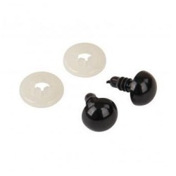 Oog Veiligh. zwart 12mm     /5paar