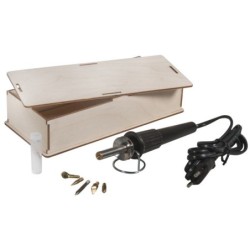 Houtbrander in houten box incl. toebehoren pyrogr