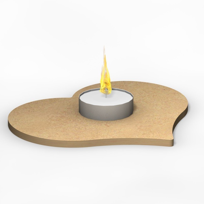 MDF hart voor theelichtje 14 x14 cm