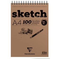 Spiraalblok Sketch A4 100F 90g wit