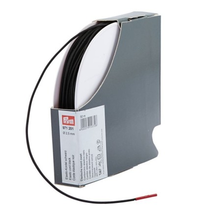 Elastische koord zwart 2,5mm / PER METER prym