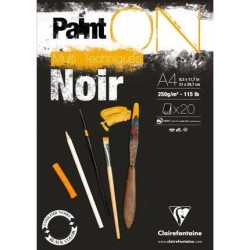 Paint'On blok gelijmd 20bl 250g A4 zwart