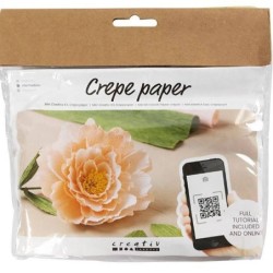 Creatieve miniset crpepapier, Pioenroos, Crpe-ve