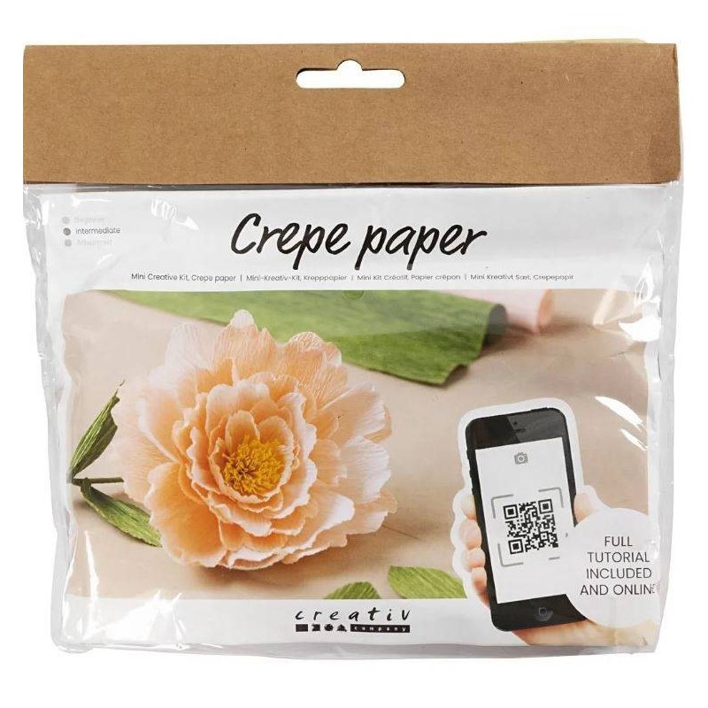 Creatieve miniset crpepapier, Pioenroos, Crpe-ve