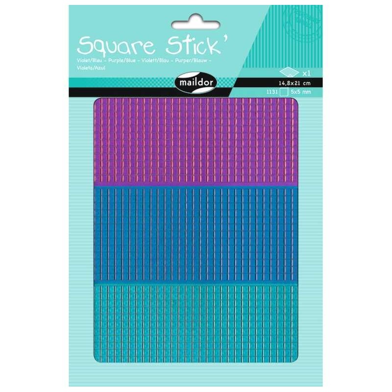 Mozaiek stickers 0,5cm purper/blauw