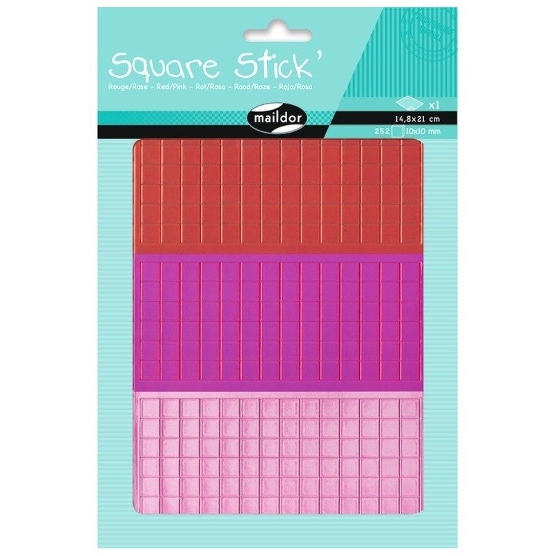 Mozaiek stickers 1cm rood/roze 252st