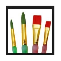 Penselen-set 2 round + 2 flat