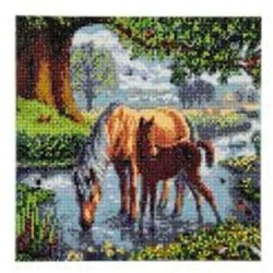 Crystal Art Kit fell ponies 30x30cm