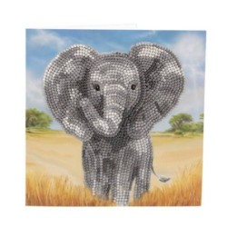 Crystal Card Kit Baby Elephant, 18x18cm Crystal Ar