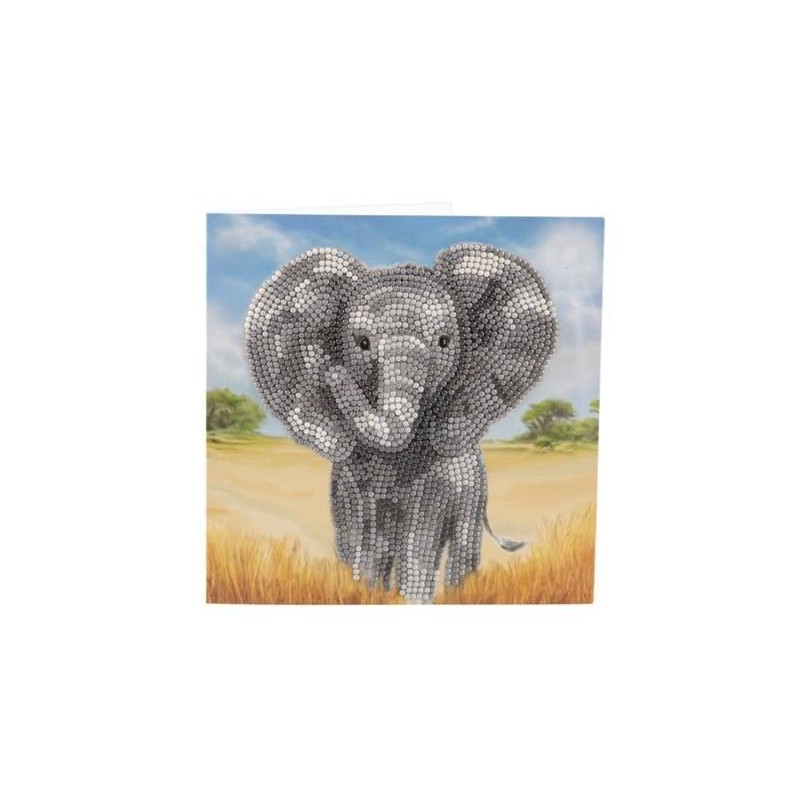 Crystal Card Kit Baby Elephant, 18x18cm Crystal Ar