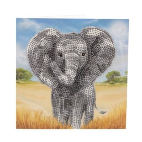 Crystal Card Kit Baby Elephant, 18x18cm Crystal Ar