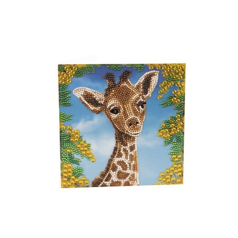 Crystal Card Kit Baby Giraffe, 18x18cm Crystal Art