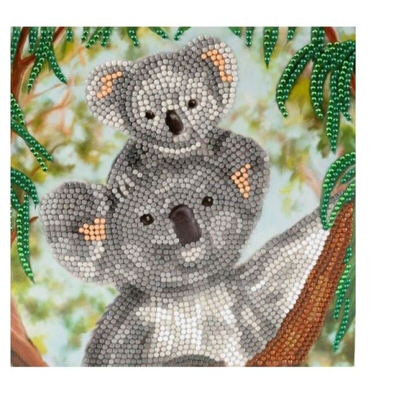 Crystal Art card Koala Cuddles, 18x18cm