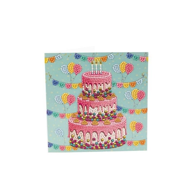 Crystal Card Kit Cake, 18x18cm Crystal Art Card