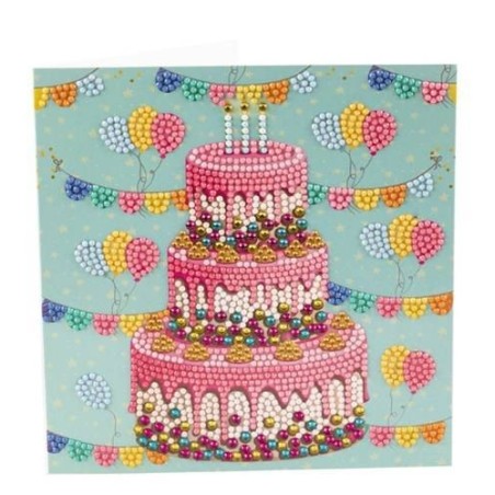 Crystal Card Kit Cake, 18x18cm Crystal Art Card