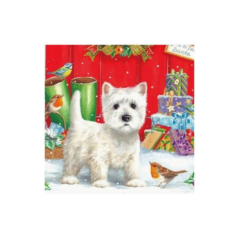 Crystal Art Card kit. Westies Christmas