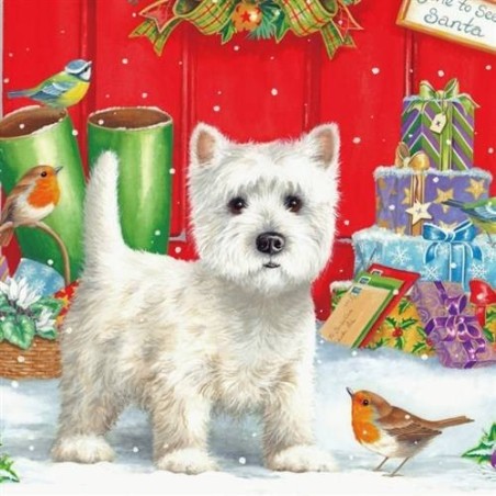 Crystal Art Card kit. Westies Christmas