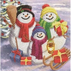 Crystal Art Card kit. Snowman Family Fun
