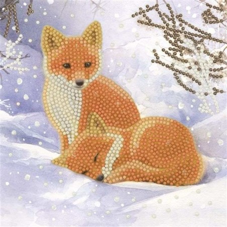 Crystal Art Card kit. Snowy fox clubs