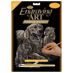 Scrappfolie Goud Retriever + jongen