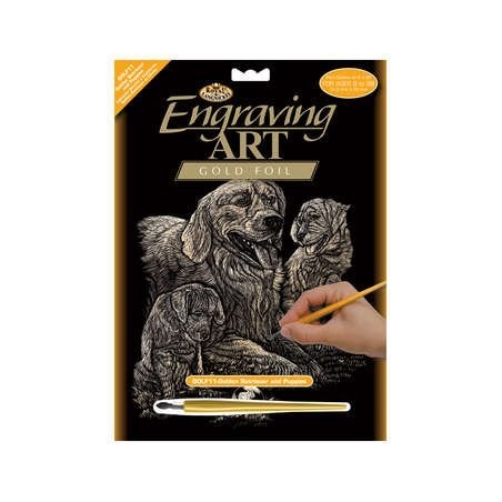 Scrappfolie Goud Retriever + jongen
