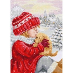 Telpakket Girl Kissing Puppy     BU5027