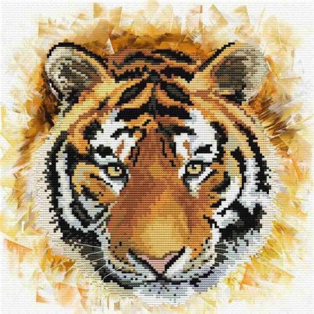 Voorbedrukt kruissteekpakket Tiger charge