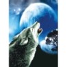 Voorbedrukt kruissteekpakket Howling Wolf