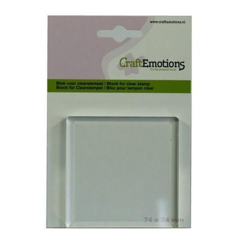 CraftEmotions blok voor clearstempel 74x74mm - 8mm