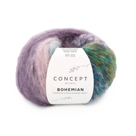 BOHEMIAN 202 Mauv-Kauwgom roze-Blauw-Oker 50