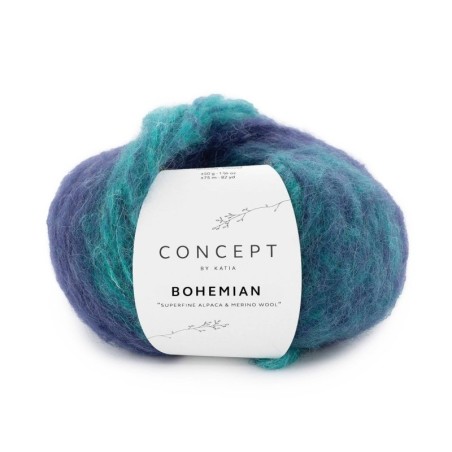 BOHEMIAN 204 Donker blauw-Groen-Oranje 50
