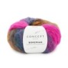 BOHEMIAN 205 Fuchsia-Eend blauw-Roest bruin 50