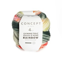 RAINBOW SYMMETRIC SOCKS&MORE 52 verdes/naranj/cora