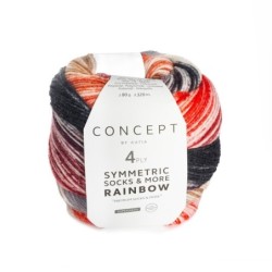 RAINBOW SYMMETRIC SOCKS&MORE 53 negro/rojizos/came