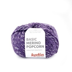 BASIC MERINO POPCORN 100 violeta/blanco 50gr.