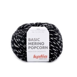 BASIC MERINO POPCORN 102 negro/blanco 50gr.