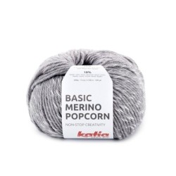 BASIC MERINO POPCORN 103 gris oscuro/blanco 50gr.