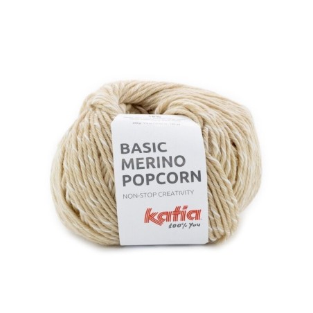 BASIC MERINO POPCORN 105 beige/blanco 50gr.