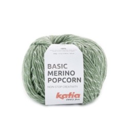 BASIC MERINO POPCORN 108 militar/blanco 50gr.