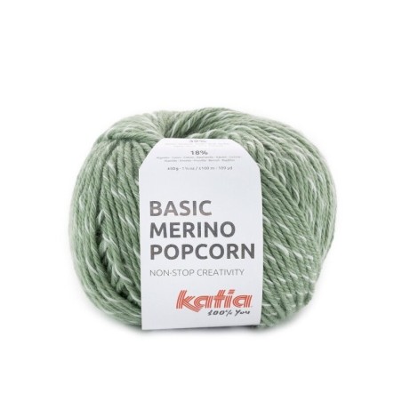 BASIC MERINO POPCORN 108 militar/blanco 50gr.