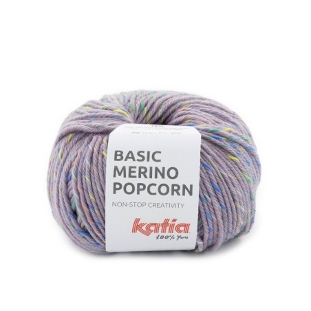 BASIC MERINO POPCORN 201 lavanda/multicolor 50gr.