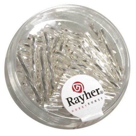Rocailles staafjes gedraaid zilver
