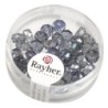 Glas-facetkr.wieltje 6x3 40st blauwgrijs