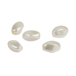 Renaiss. olijf 9x6mm wit      /20st