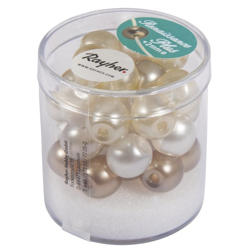 Renaiss.+ kraal 10mm wit/beige /32st