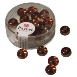 Glaskraal groot gat 9/3mm .koper