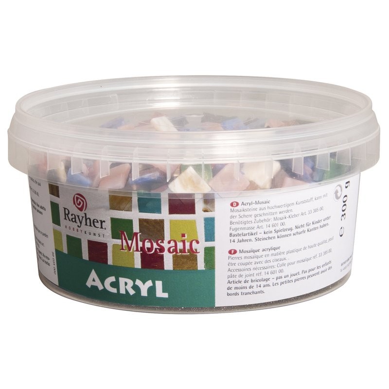 Mozaiekstenen 1cm acryl gemarm.300gr