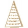 Houten set Kerstboom met parels, sterren en draad